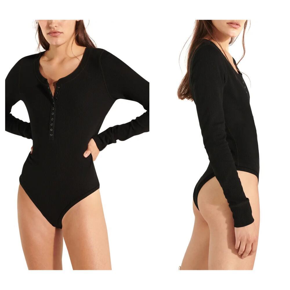 SWEATY BETTY x  Halle Berry Hera Waffle Knit Bodysuit Size Small